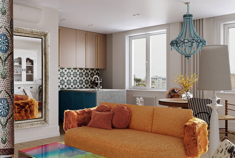 Калейдоскоп – проект квартиры для семейной пары с дочерью | ЖК "Гулливер"