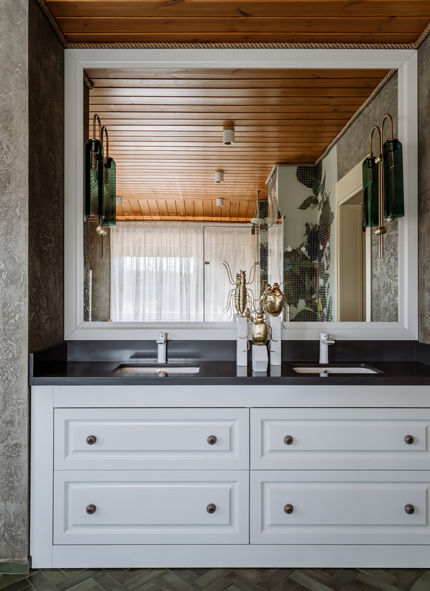Фотография: Ванная в стиле Современный, Эклектика, Дом, Проект недели, Дом и дача, Московская область, Истринский район, 4 и больше, Более 90 метров, Яна Ухова – фото на INMYROOM