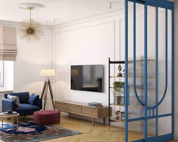 Фотография: Гостиная в стиле Современный, Квартира, Проект недели, Москва, OM Design, 2 комнаты, 40-60 метров – фото на INMYROOM