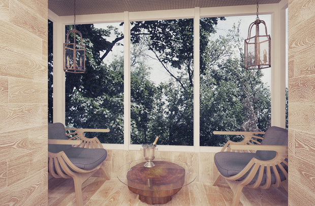 Фотография: Балкон в стиле Эко, Квартира, Россия, Vitra, Белый, Проект недели, Бежевый, Dulux, Серый, Коричневый, ИКЕА, Kerama Marazzi, Новая Москва, Стильные кухни, Aureliano Toso, Vetroarredo, Kermi, Am.Pm, Devon Devon, PremierDecor, Azteca, Kludi Steel, Виктория Качуровская, Александра Бронникова, АрхБрови, ArchBrovi, студия для двоих в экостиле, скругленные углы, стена из стеклоблоков, однушка из двушки, Тушино – фото на INMYROOM