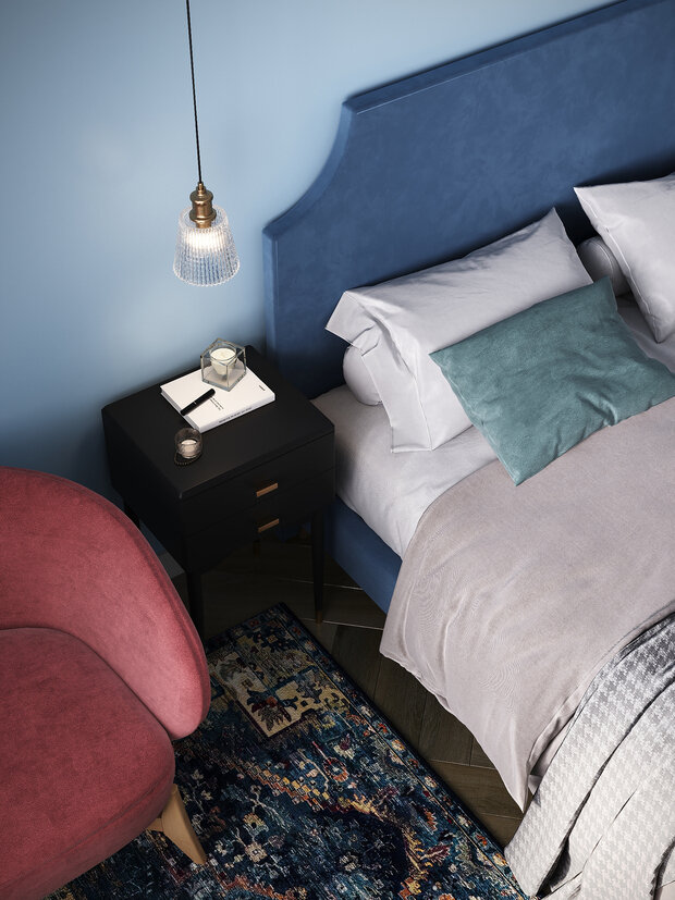 Фотография: Спальня в стиле Современный, Эклектика, Квартира, Проект дня, Москва, Ирина Собыленская, П-44, Панельный дом, 2 комнаты, 40-60 метров, Винтажный – фото на INMYROOM