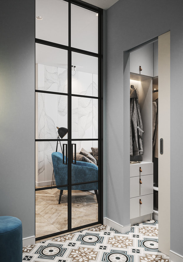Фотография: Прихожая в стиле Современный, Квартира, Проект недели, Москва, Юлия Чернова, Панельный дом, 2 комнаты, 40-60 метров – фото на INMYROOM