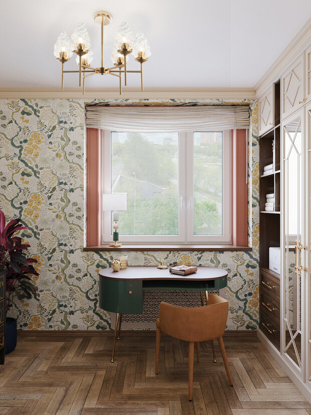 Фотография: Кабинет в стиле Классический, Современный, Эклектика, Проект недели, Москва, 4 и больше, Более 90 метров, Ольга Долидзе – фото на INMYROOM