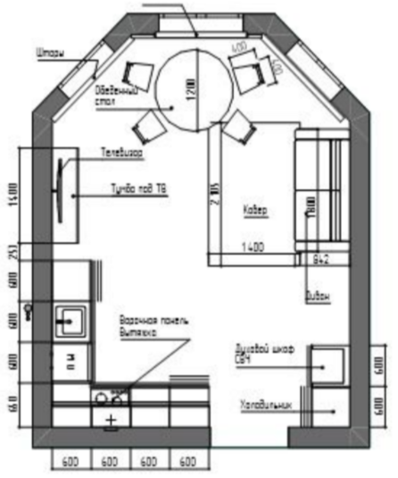 Фото из портфолио Кухня-гостиная в стиле джапанди  – фотографии дизайна интерьеров на INMYROOM