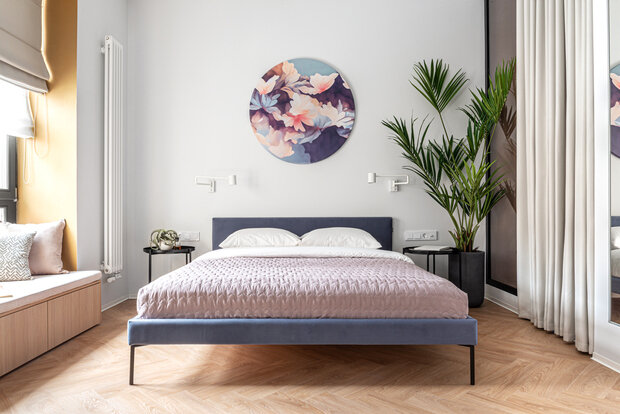 Фотография: Спальня в стиле Современный, Минимализм, Малогабаритная квартира, Квартира, Студия, Проект недели, Москва, Кирпичный дом, до 40 метров, Ingresso Interiors, Валерия Хуснутдинова, Екатерина Астафьева – фото на INMYROOM