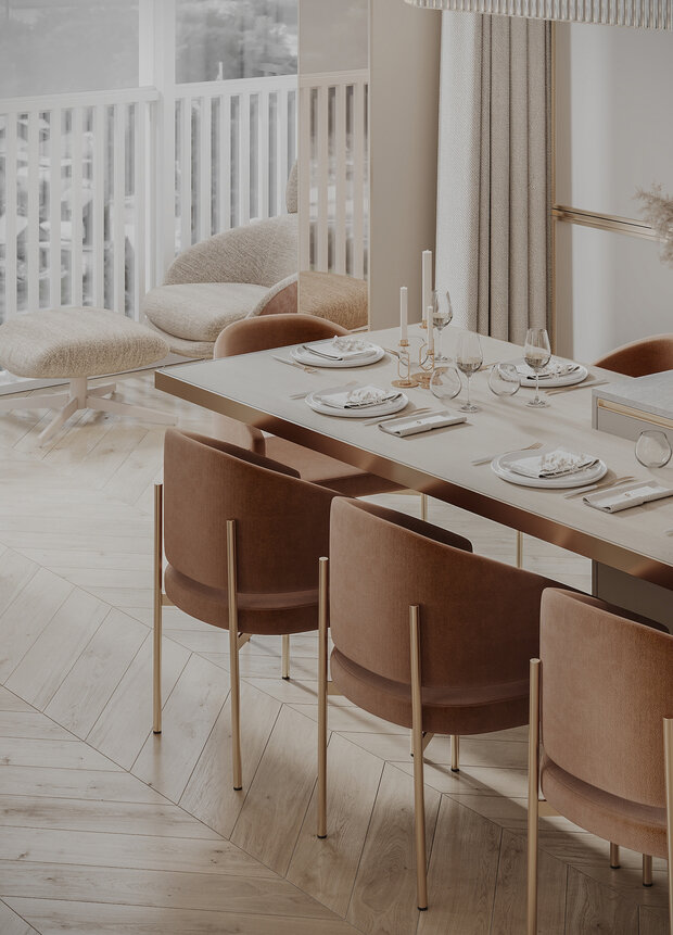 Фото из портфолио Дизайн-проект квартиры в ЖК «Миръ» в стиле современной классики – фотографии дизайна интерьеров на INMYROOM