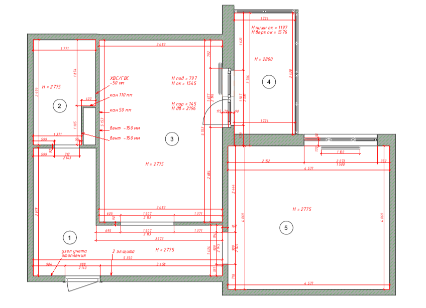 Обмерный план Обмерный план