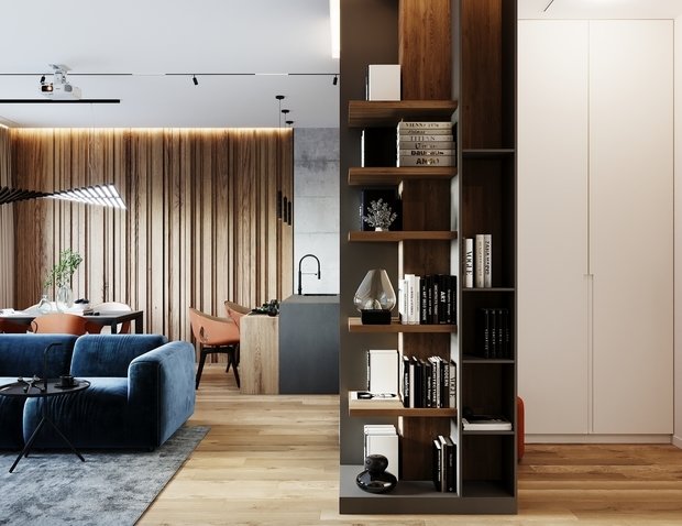 Фотография: Гостиная в стиле Лофт, Современный, Квартира, Проект недели, Москва, 4 и больше, Более 90 метров, Студия 20:18 – фото на INMYROOM