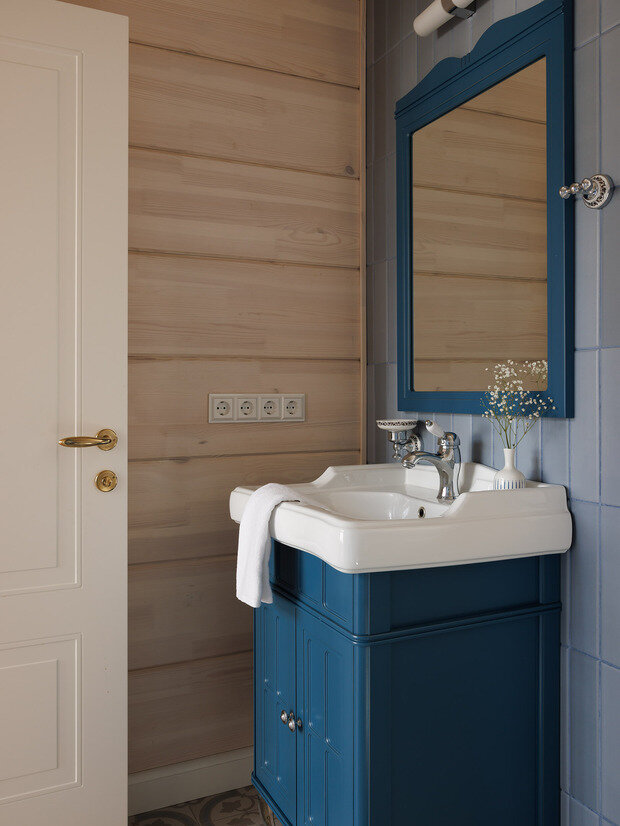 Фотография: Ванная в стиле Прованс и Кантри, Современный, Дом, Проект дня, Санкт-Петербург, Дом и дача, 4 и больше, Более 90 метров, минимализм с элементами скандинавского и нежных пастельных оттенков, Елена Куртина – фото на INMYROOM