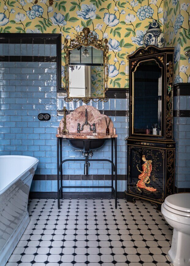 Фотография: Ванная в стиле Восточный, Эклектика, Винтажный, Квартира, Проект дня, Ростов-на-Дону, Кирпичный дом, 3 комнаты, 60-90 метров, Светлана Андреева-Щепетева – фото на INMYROOM