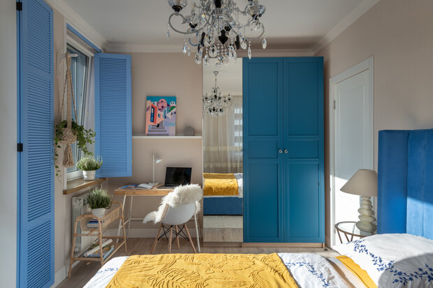 Фотография: Спальня в стиле Скандинавский, Современный, Эклектика, Квартира, Проект недели, Москва, 3 комнаты, 60-90 метров, Татьяна Архипова – фото на INMYROOM