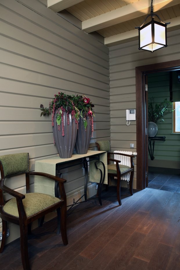 Фотография: Прихожая в стиле Прованс и Кантри, Современный, Дом, Проект недели, Дом и дача, Московская область, Татьяна Аленина, дом из бруса, гостиная с камином – фото на INMYROOM