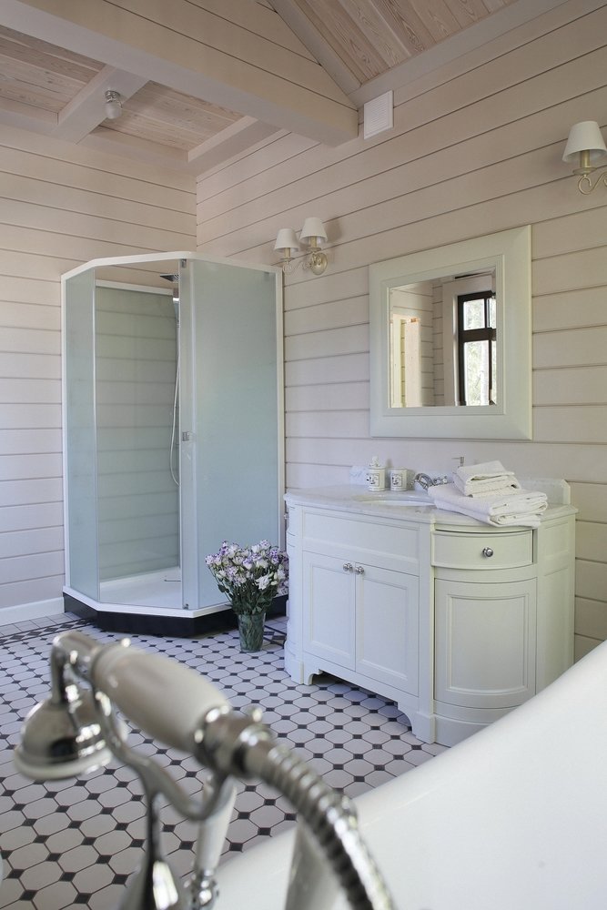 Фотография: Ванная в стиле Прованс и Кантри, Дом, Проект недели, Московская область, дом из клееного бруса, Палекс Дизайн – фото на INMYROOM