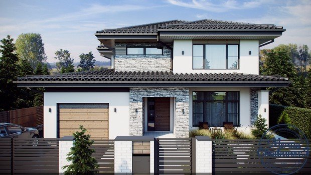 Фото из портфолио Динамичный загородный дом – фотографии дизайна интерьеров на INMYROOM