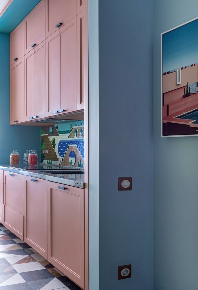 Фотография: Кухня и столовая в стиле Современный, Эклектика, Малогабаритная квартира, Квартира, Проект недели, Москва, Оксана Олейник, Монолитный дом, до 40 метров – фото на INMYROOM