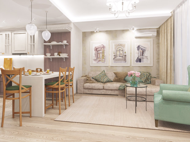 Фото из портфолио ЖК Преображенский, 98 м2 – фотографии дизайна интерьеров на INMYROOM
