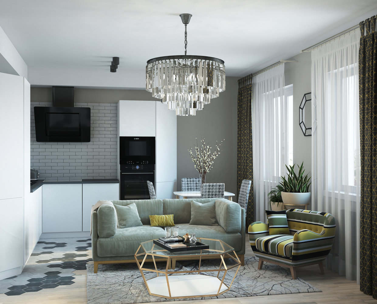 Фотография: Гостиная в стиле Современный, Эклектика, Квартира, Проект недели, Москва, 3 комнаты, 60-90 метров, Ксения Мезенцева – фото на INMYROOM Фотография: Гостиная в стиле Современный, Эклектика, Квартира, Проект недели, Москва, 3 комнаты, 60-90 метров, Ксения Мезенцева – фото на INMYROOM