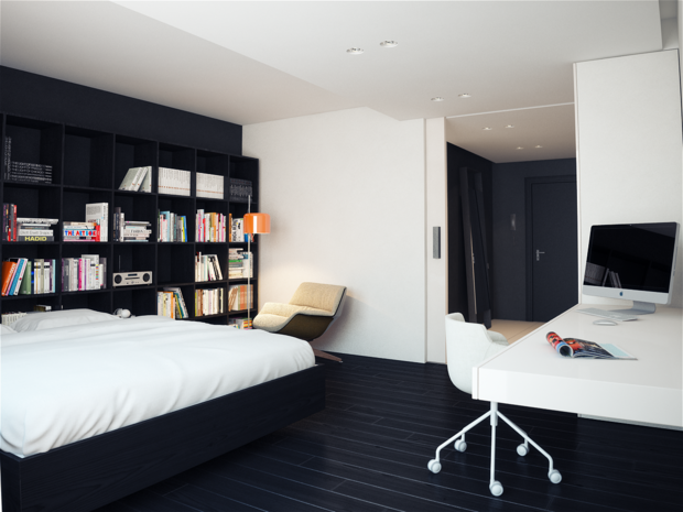 Фото из портфолио Чёрно-белая – фотографии дизайна интерьеров на INMYROOM
