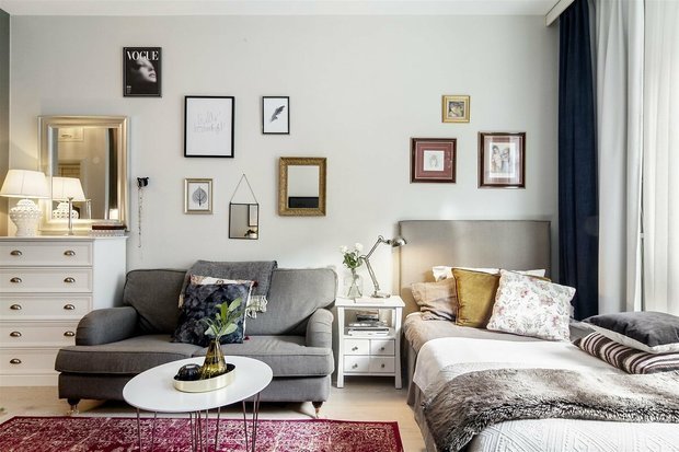 Фотография: Гостиная в стиле Скандинавский, Малогабаритная квартира – фото на INMYROOM