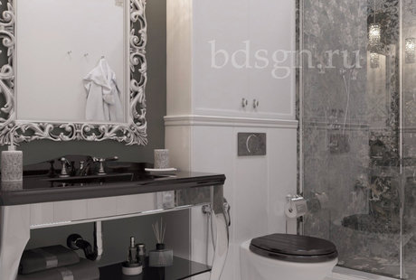 Ванная комната с оригинальной плиткой