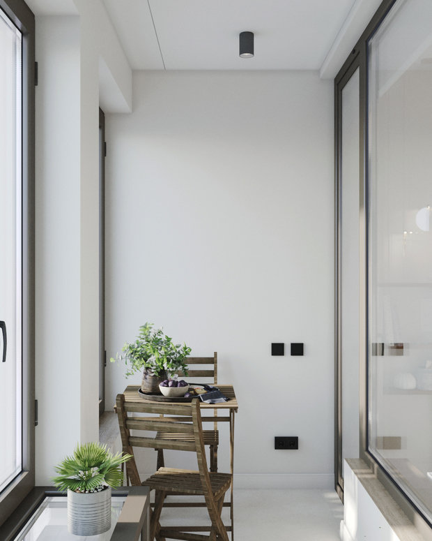 Фотография: Балкон в стиле Скандинавский, Современный, Малогабаритная квартира, Квартира, Студия, Проект недели, Санкт-Петербург, до 40 метров, Olala Design, Ольга Семченко – фото на INMYROOM