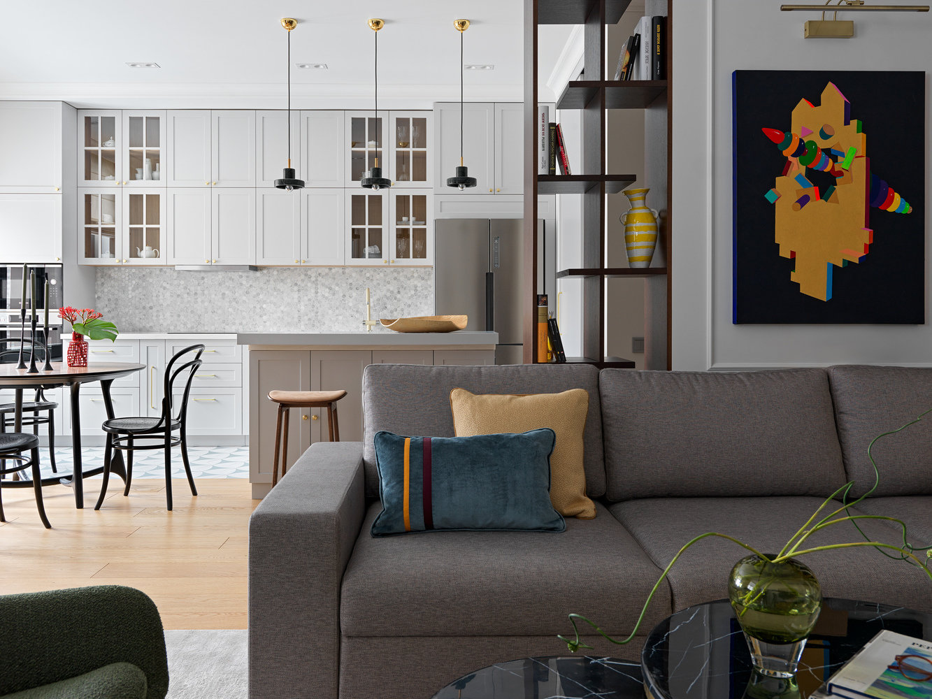 Фотография: Гостиная в стиле Современный, Квартира, Проект недели, Москва, 4 и больше, Более 90 метров, Ксения Мезенцева – фото на INMYROOM