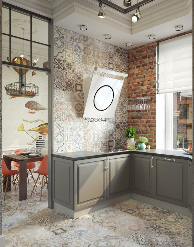 Фотография: Кухня и столовая в стиле Лофт, Советы, Обои, как подобрать обои в интерьер, как оформить кухню-столовую, Виктория Золина, Татьяна Безверхая, за и против, мнение профи, Юлия Бабинцева – фото на INMYROOM