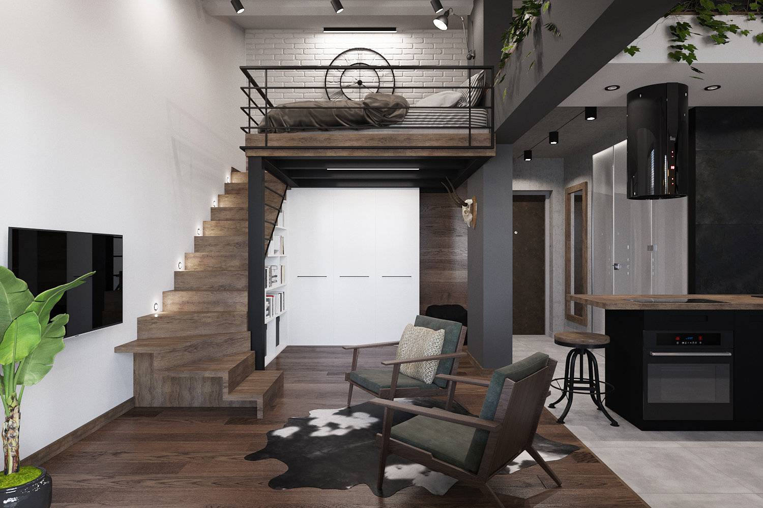 Фото из портфолио Трехуровневый лофт – фотографии дизайна интерьеров на INMYROOM Фото из портфолио Трехуровневый лофт – фотографии дизайна интерьеров на INMYROOM