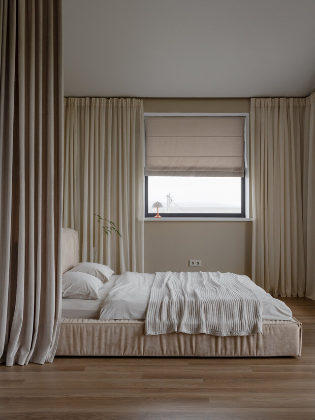 Фотография: Спальня в стиле Скандинавский, Современный, Эклектика, Дом, Проект дня, Эко, Дом и дача, Екатеринбург, 3 комнаты, 60-90 метров, Ольга Бадаева – фото на INMYROOM