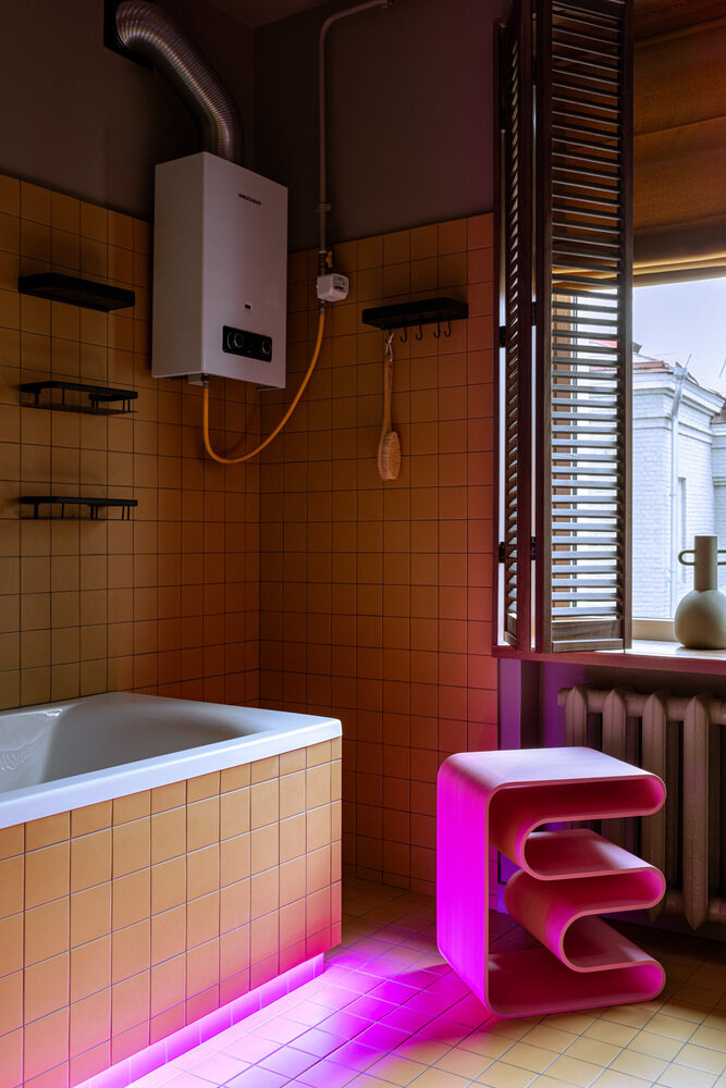 Фотография: Ванная в стиле Современный, Квартира, Проект дня, Сталинка, 3 комнаты, 40-60 метров, фото интерьера, дизайн интерьера фото, эклектика с элементами винтажа – фото на INMYROOM Фотография: Ванная в стиле Современный, Квартира, Проект дня, Сталинка, 3 комнаты, 40-60 метров, фото интерьера, дизайн интерьера фото, эклектика с элементами винтажа – фото на INMYROOM