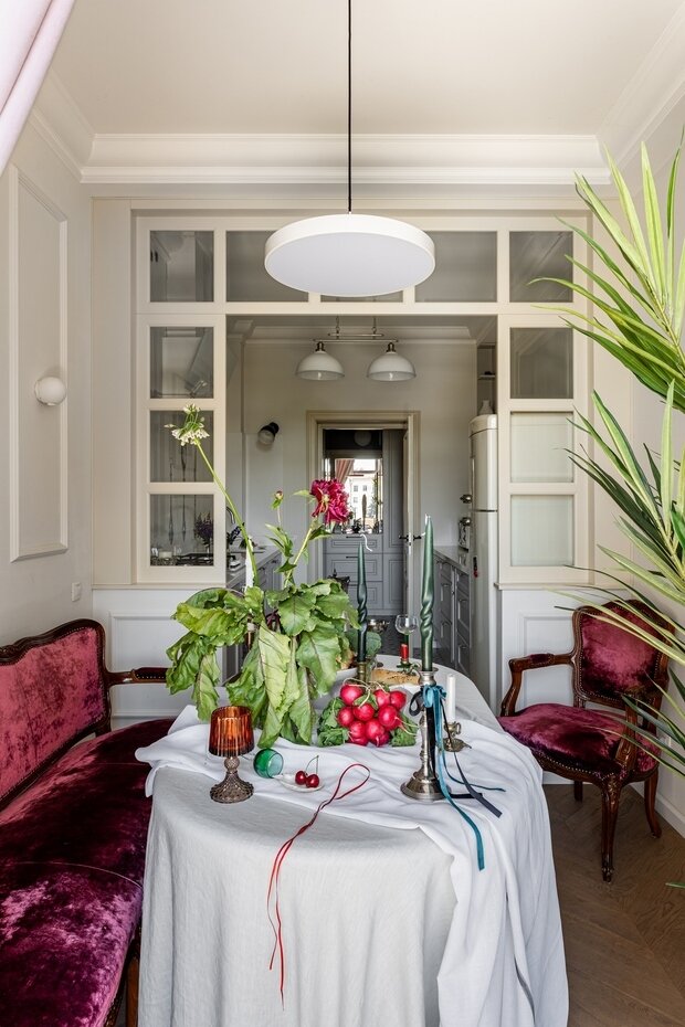 Фотография: Кухня и столовая в стиле Современный, Эклектика, Винтажный, Классический, Квартира, Проект дня, Беларусь, Минск, Сталинка, Кирпичный дом, 2 комнаты, 60-90 метров, Анастасия Венедчук – фото на INMYROOM