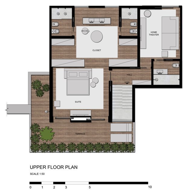 Фотография: Планировки в стиле , Современный, Дом, Цвет в интерьере, Дома и квартиры, Серый, Бразилия, Пол, Сан-Паулу – фото на INMYROOM