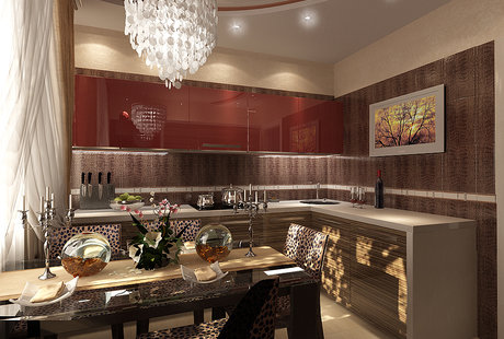 Столовая-кухня в стиле авангард