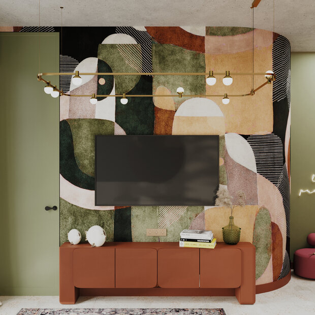 Фотография: Гостиная в стиле Современный, Эклектика, Малогабаритная квартира, Квартира, Проект дня, Москва, Монолитный дом, 2 комнаты, до 40 метров, terracotta.buro, Илона Рафикова – фото на INMYROOM