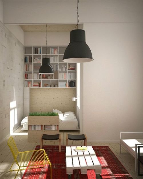 Фотография: Гостиная в стиле Лофт, Спальня, Интерьер комнат – фото на INMYROOM