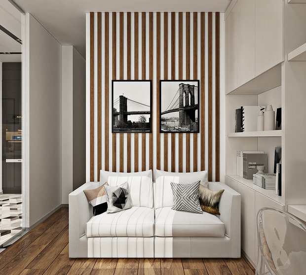Визуализация интерьера гостиной в современном стиле