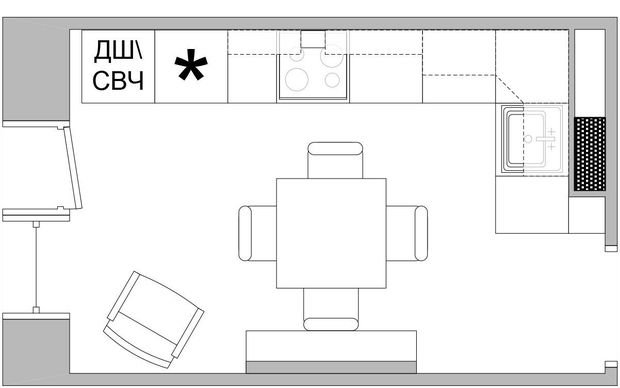 Фото из портфолио Кухня: 12,6 кв.м – фотографии дизайна интерьеров на INMYROOM