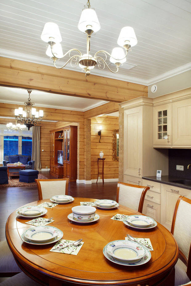 Фотография: Кухня и столовая в стиле Прованс и Кантри, Дом, Дома и квартиры, Проект недели, Дача, dom-iz-brusa – фото на INMYROOM