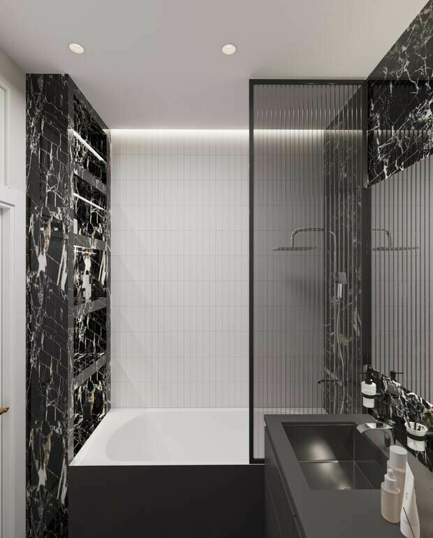 Визуализация ванной комнаты в стиле минимализм