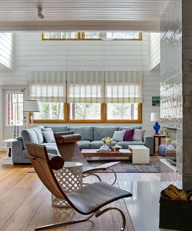 Интерьер гостиной в скандинавском стиле с элементами минимализма