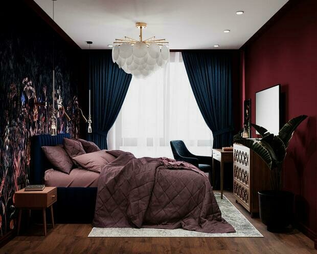 Фотография: Спальня в стиле Современный, Эклектика, Квартира, Проект недели, Санкт-Петербург, Монолитный дом, 3 комнаты, 60-90 метров, VizDiz, Илона Ореховская – фото на INMYROOM