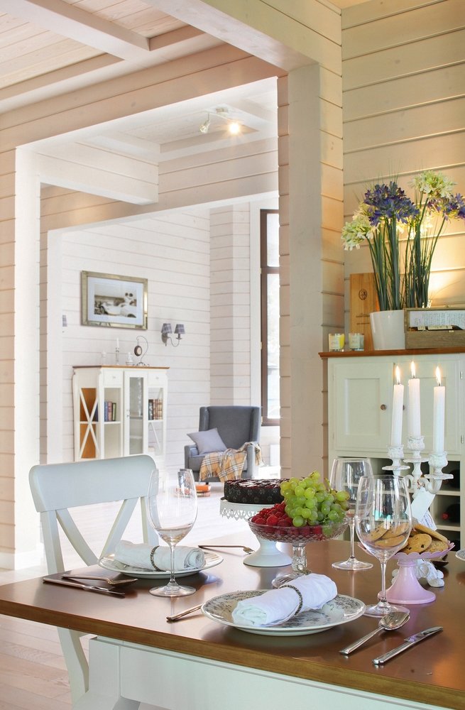 Фотография: Кухня и столовая в стиле Прованс и Кантри, Дом, Проект недели, Московская область, дом из клееного бруса, Палекс Дизайн – фото на INMYROOM