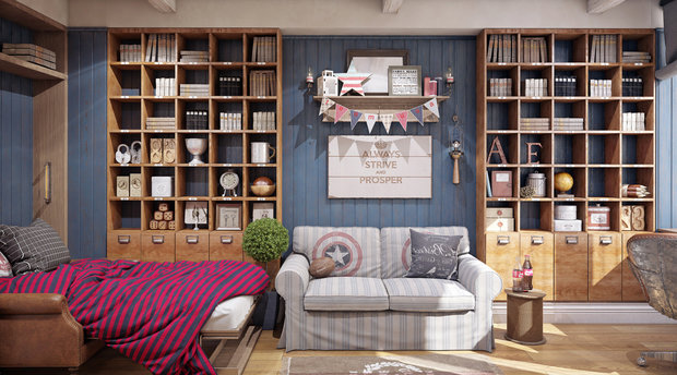 Фотография: Детская в стиле Прованс и Кантри, Квартира, Проект недели, Москва, Монолитный дом, 4 и больше, Более 90 метров, Дарья Мисюра, ЖК «Соколиное гнездо» – фото на INMYROOM