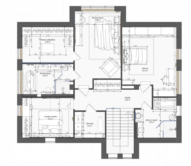 Фотография: Планировки в стиле , Дом, Проект дня, Дом и дача, Московская область, 4 и больше, Более 90 метров, минимализм с элементами современного дизайна, Ксения Котельникова – фото на INMYROOM