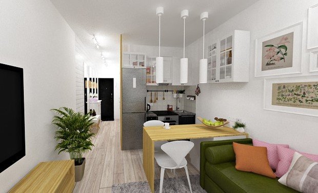 Фото из портфолио Квартира-студия для молодой пары – фотографии дизайна интерьеров на INMYROOM