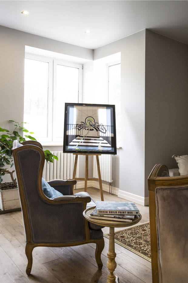 Фотография: Гостиная в стиле Прованс и Кантри, Дом, Подмосковье, Дом и дача, Более 90 метров, Вера Савельева, КП «Кедры», Студия дизайна «Элементы Стиля» – фото на INMYROOM