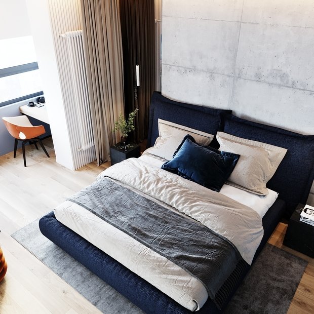 Фотография: Спальня в стиле Лофт, Современный, Квартира, Проект недели, Москва, 4 и больше, Более 90 метров, Студия 20:18 – фото на INMYROOM