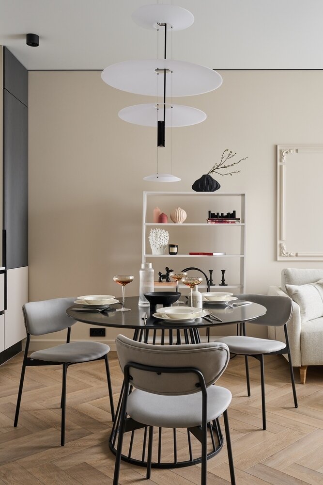 Фотография: Кухня и столовая в стиле Современный, Минимализм, Квартира, Проект недели, Москва, 2 комнаты, 40-60 метров, Елизавета Дорофеева – фото на INMYROOM