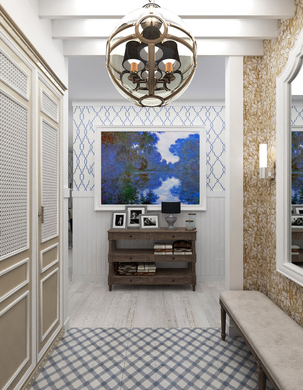 Фотография: Прихожая в стиле Прованс и Кантри, Квартира, Проект дня, Москва, Монолитный дом, 2 комнаты, 60-90 метров, Маргарита Рассказова, ЖК «Айвазовский» – фото на INMYROOM
