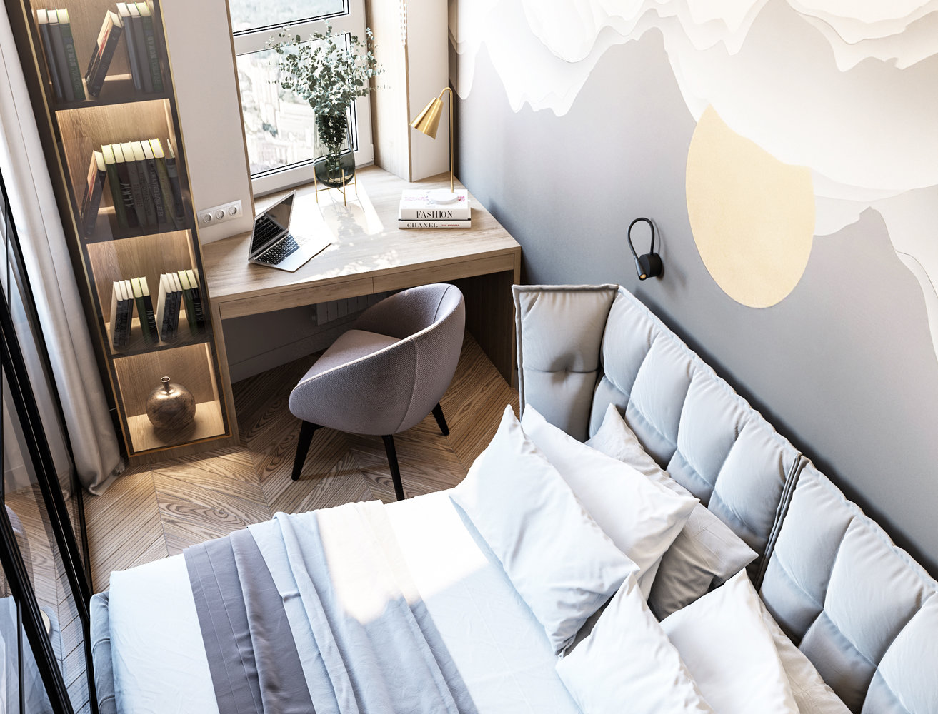 Фотография: Спальня в стиле Современный, Малогабаритная квартира, Квартира, Студия, Проект недели, Москва, Монолитный дом, до 40 метров, ЖК «Сердце Столицы», Галина Акчурина – фото на INMYROOM Фотография: Спальня в стиле Современный, Малогабаритная квартира, Квартира, Студия, Проект недели, Москва, Монолитный дом, до 40 метров, ЖК «Сердце Столицы», Галина Акчурина – фото на INMYROOM